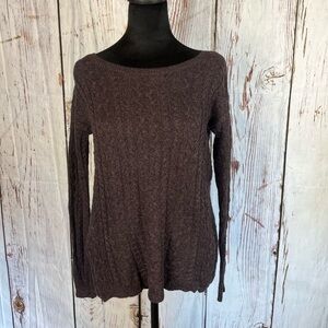 American Eagle Outfitters Dark Purple Knit Sweater Medium